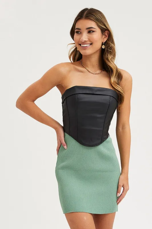 Green Knit Skirt Mini High Rise sold by Ally Fashion
