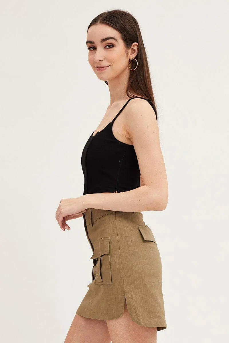 Green Mini Skirt High Rise Utility sold by Ally Fashion product image thumbnail 4
