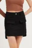 Black Mini Skirt High Rise Utility sold by Ally Fashion