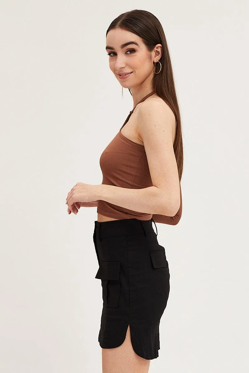 Black Mini Skirt High Rise Utility sold by Ally Fashion product image thumbnail 4
