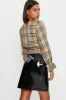 Black Wet Look Front Zip Mini Skirt sold by Ally Fashion