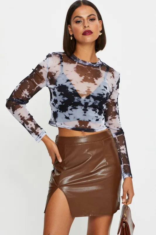 Check Colourblock Mini Skirt sold by Ally Fashion