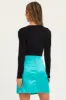 Green Mini Skirt High Rise Satin sold by Ally Fashion