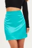 Green Mini Skirt High Rise Satin sold by Ally Fashion