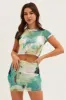 Abstract Print Mesh Mini Bodycon Skirt sold by Ally Fashion