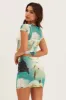 Abstract Print Mesh Mini Bodycon Skirt sold by Ally Fashion
