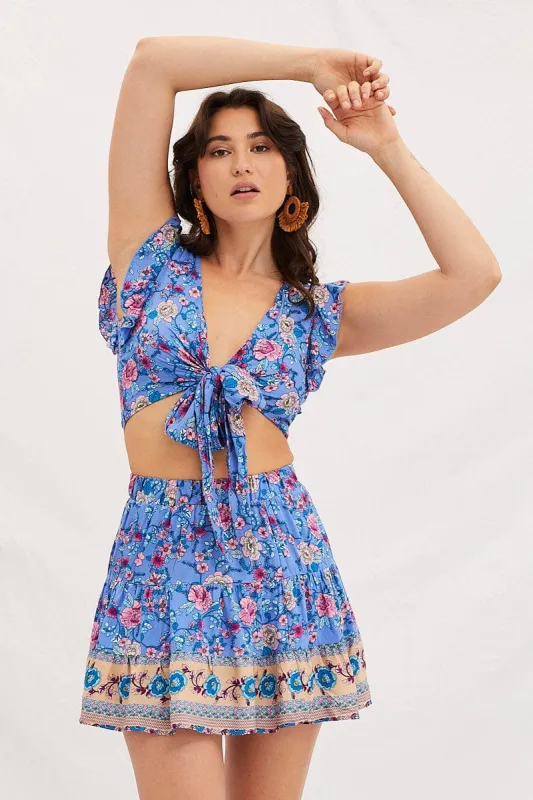 Boho Print Flare Skirt Mini High Rise sold by Ally Fashion