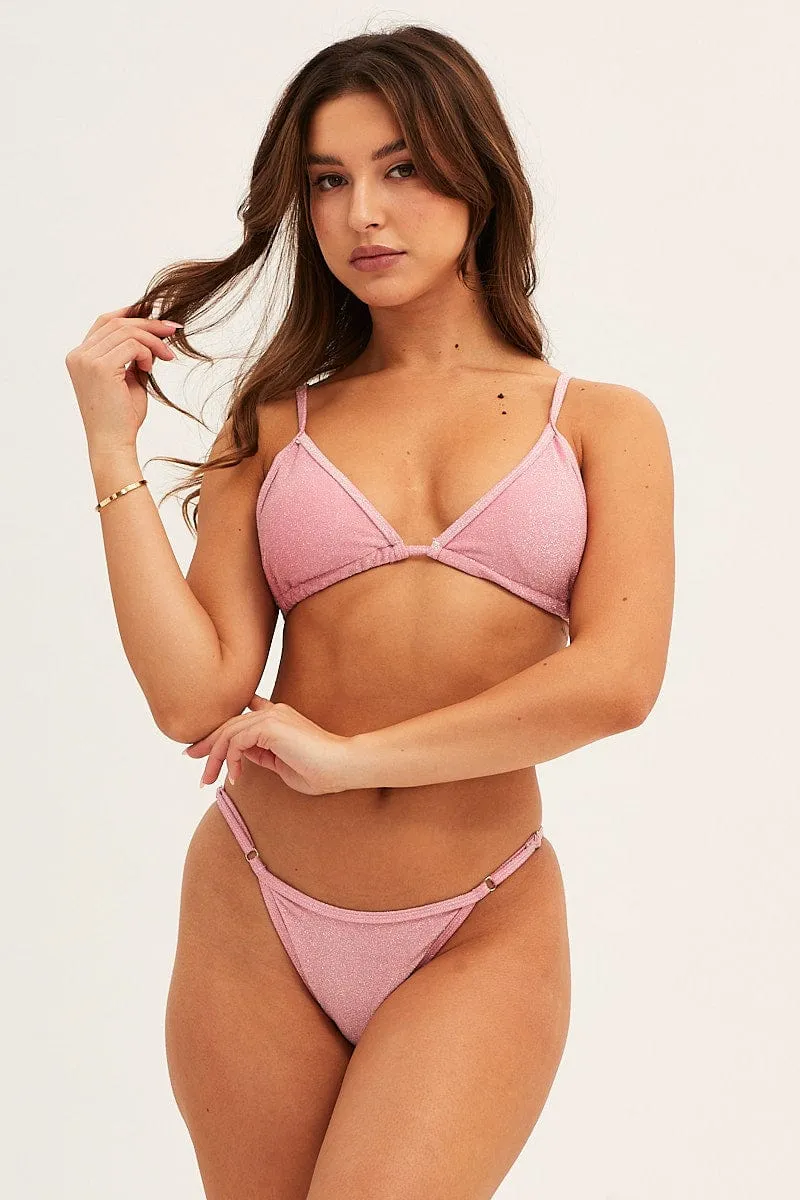 Pink Bikini Two Piece Tie Side sold by Ally Fashion product image thumbnail 2