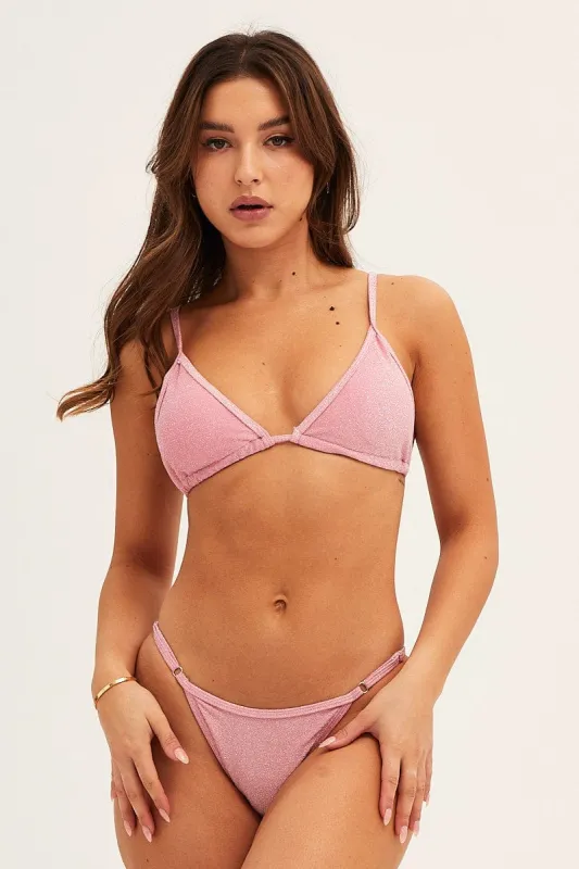 Pink Bikini Two Piece Tie Side sold by Ally Fashion