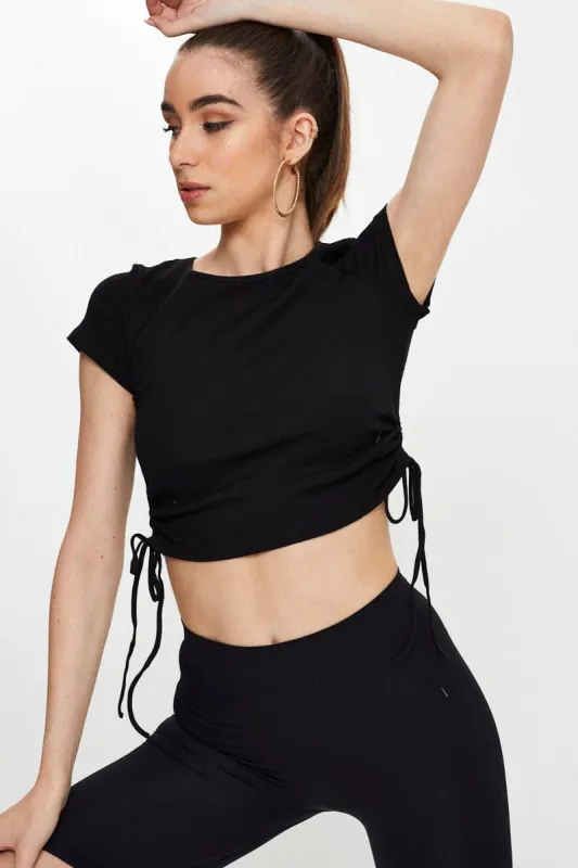 Black Drawstring T Shirt sold by Ally Fashion