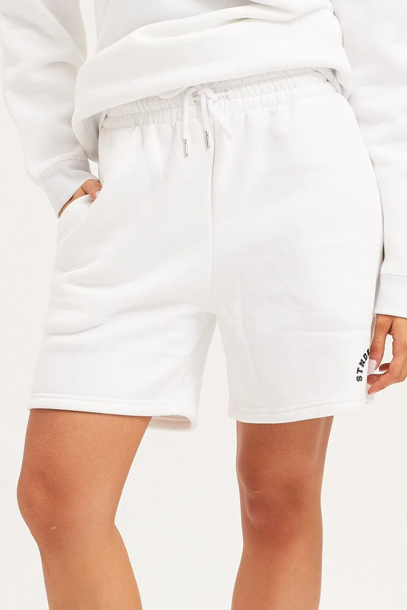 White Track Shorts High Rise Unisex sold by Ally Fashion product image thumbnail 2