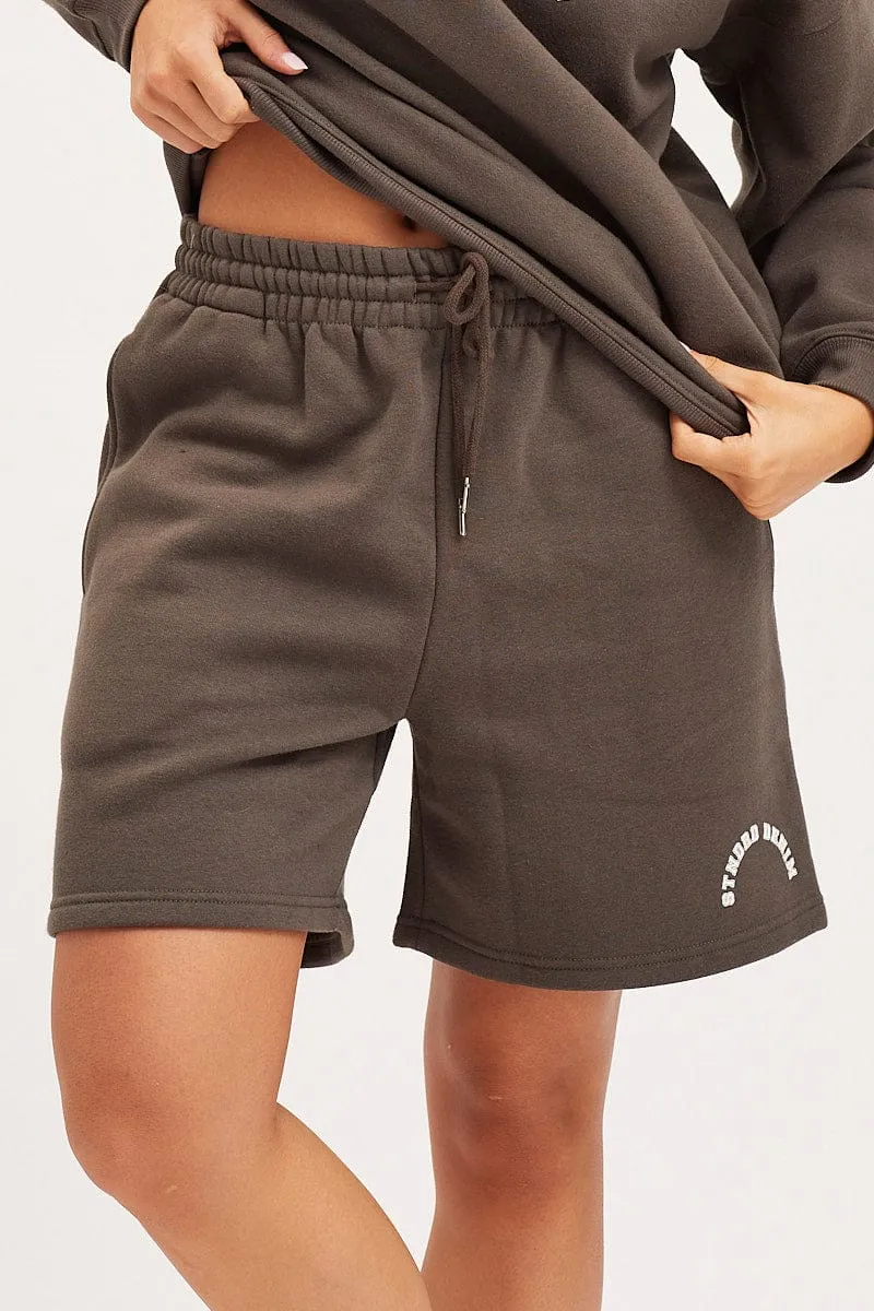 Grey Track Shorts High Rise Unisex sold by Ally Fashion product image thumbnail 2
