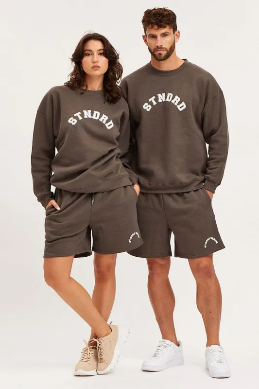 Grey Track Shorts High Rise Unisex sold by Ally Fashion