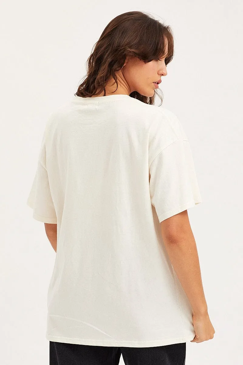 White Unisex T-Shirt Short Sleeve Oversized Crew Neck sold by Ally Fashion product image thumbnail 5