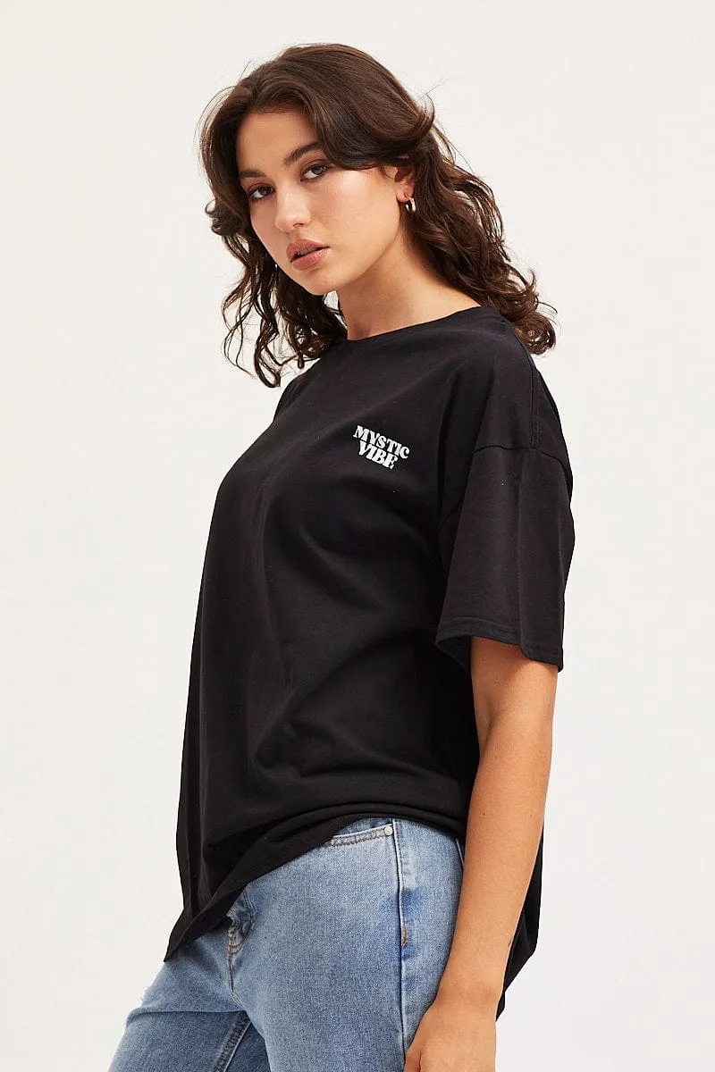 Black Unisex T Shirt Short Sleeve Oversized Crew Neck sold by Ally Fashion product image thumbnail 4