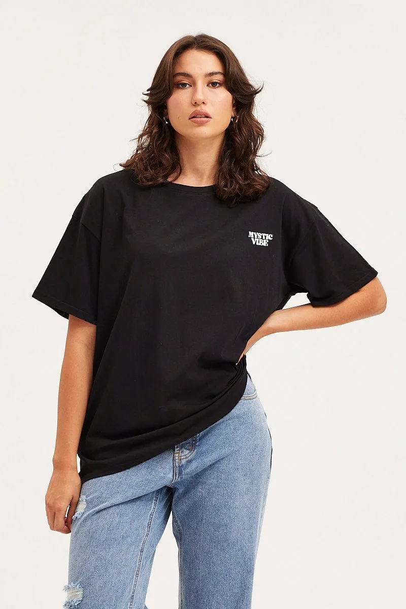 Black Unisex T Shirt Short Sleeve Oversized Crew Neck sold by Ally Fashion product image thumbnail 2