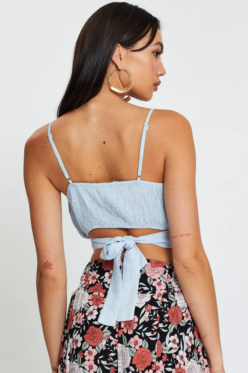 Blue Singlet Sleeveless Crop sold by Ally Fashion product image thumbnail 5