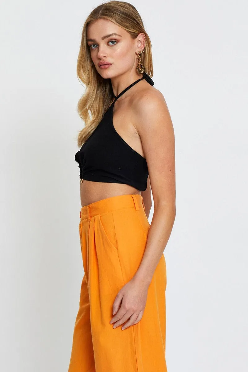 Black Crop Top Sleeveless Halter sold by Ally Fashion product image thumbnail 4