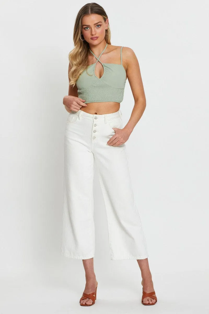 Green Singlet Top Sleeveless Crop sold by Ally Fashion product image thumbnail 2