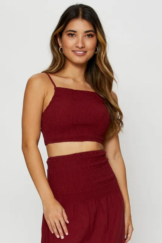 Brown Singlet Top Sleeveless Crop Square Neck sold by Ally Fashion