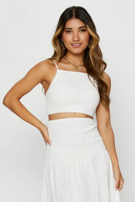 White Singlet Top Sleeveless Crop Square Neck sold by Ally Fashion
