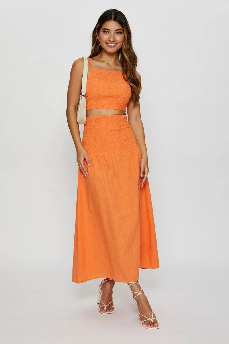 Orange Singlet Top Sleeveless Crop Square Neck sold by Ally Fashion product image thumbnail 2