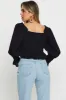 Black Peasant Blouse Long Sleeve Crop sold by Ally Fashion