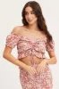 Print Crop Top Short Sleeve Tie Up sold by Ally Fashion