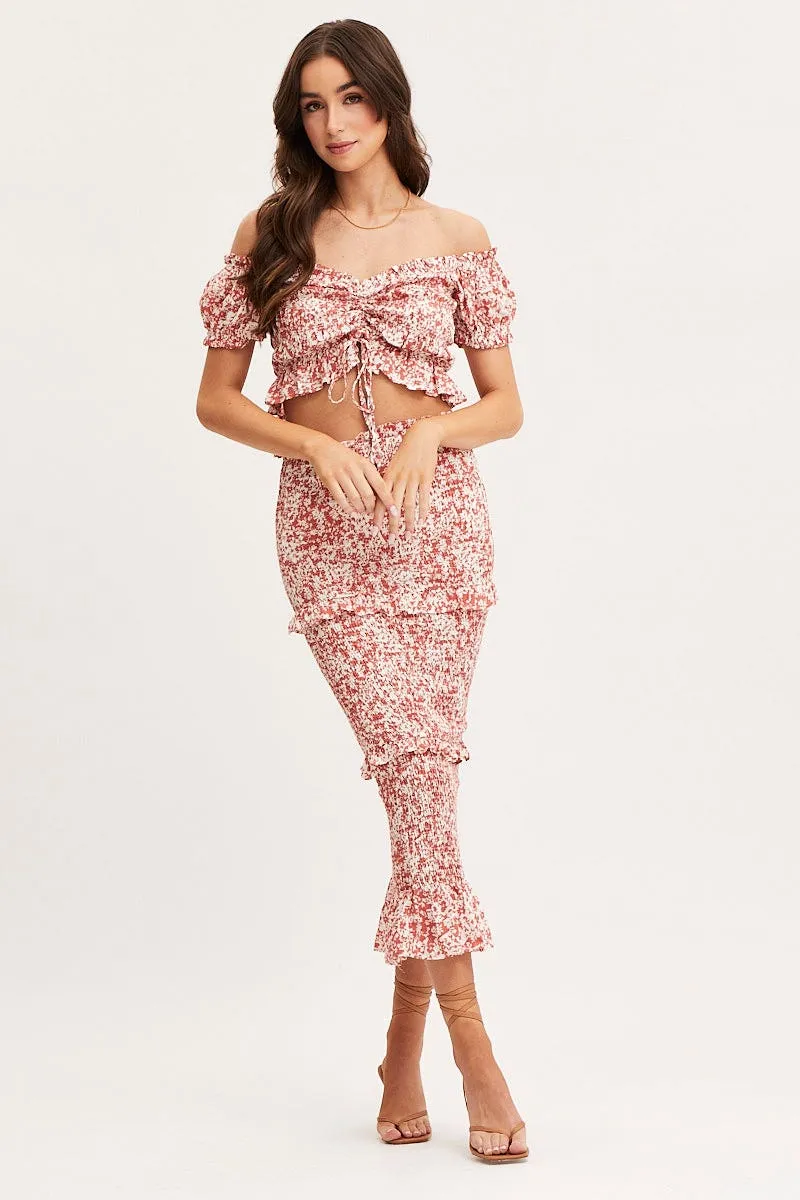 Print Crop Top Short Sleeve Tie Up sold by Ally Fashion product image thumbnail 2