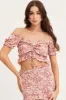 Print Crop Top Short Sleeve Tie Up sold by Ally Fashion