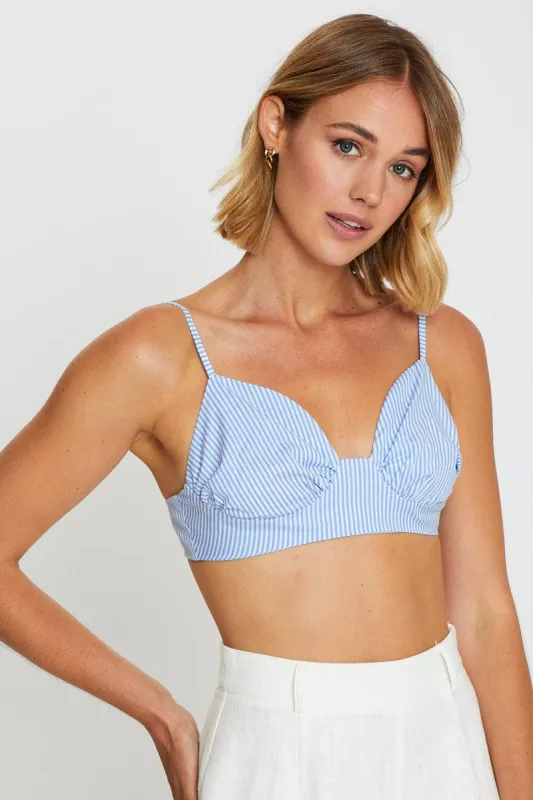 Stripe Crop Bralette Sleeveless V-Neck sold by Ally Fashion