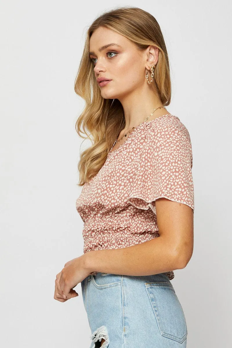 Geo Print Crop T Shirt Short Sleeve sold by Ally Fashion product image thumbnail 4