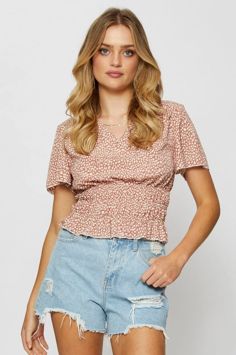 Geo Print Crop T Shirt Short Sleeve sold by Ally Fashion product image thumbnail 3