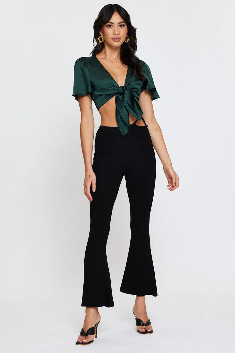 Green Crop Bolero Short Sleeve Tie Up sold by Ally Fashion product image thumbnail 2