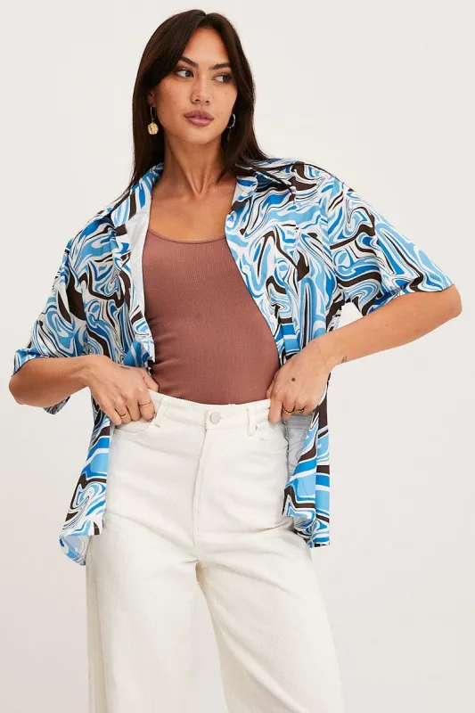 Print Relaxed Shirts Short Sleeve Collared sold by Ally Fashion