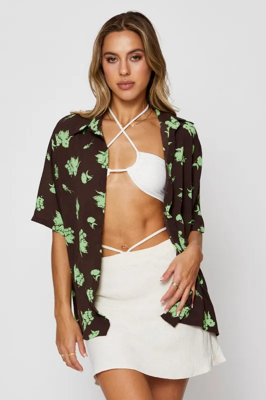 Print Relaxed Shirts Short Sleeve Collared sold by Ally Fashion