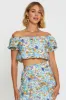 Print Crop Top Off Shoulder sold by Ally Fashion