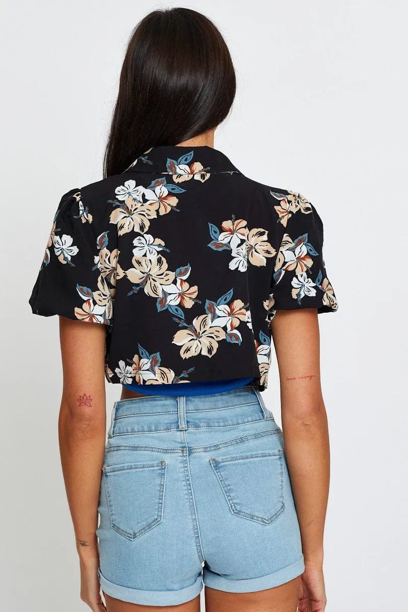 Print Relaxed Shirts Short Sleeve Crop sold by Ally Fashion product image thumbnail 4