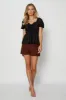 Black Peplum Top Short Sleeve sold by Ally Fashion