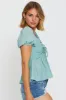 Green Peplum Top Short Sleeve sold by Ally Fashion