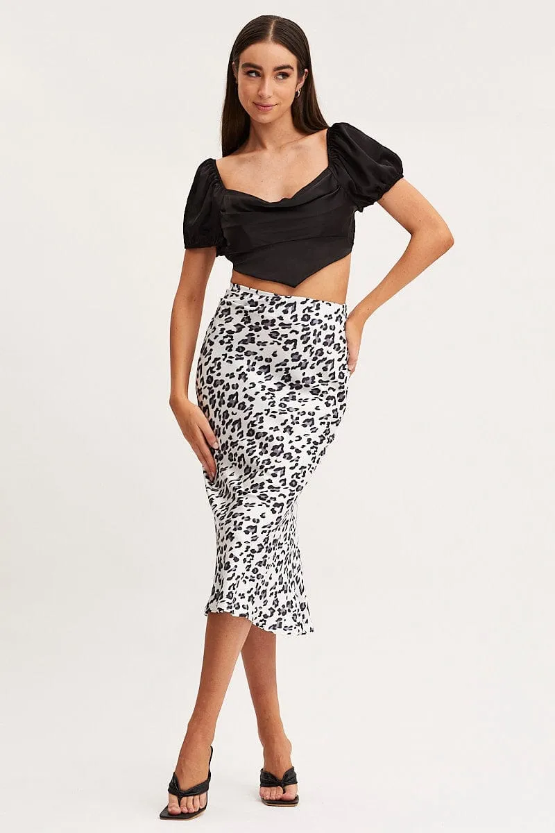 Black Scarf Top Short Sleeve Crop sold by Ally Fashion product image thumbnail 2