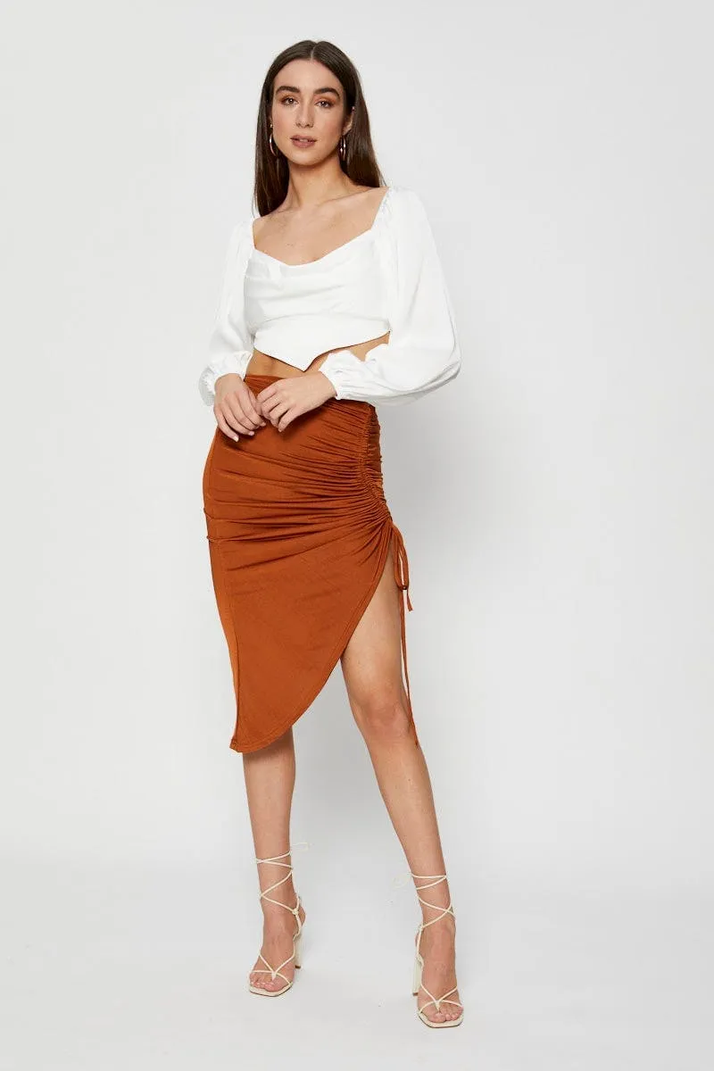 White Scarf Top Long Sleeve Crop sold by Ally Fashion product image thumbnail 2