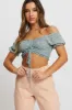 Print Rouching Crop Top sold by Ally Fashion