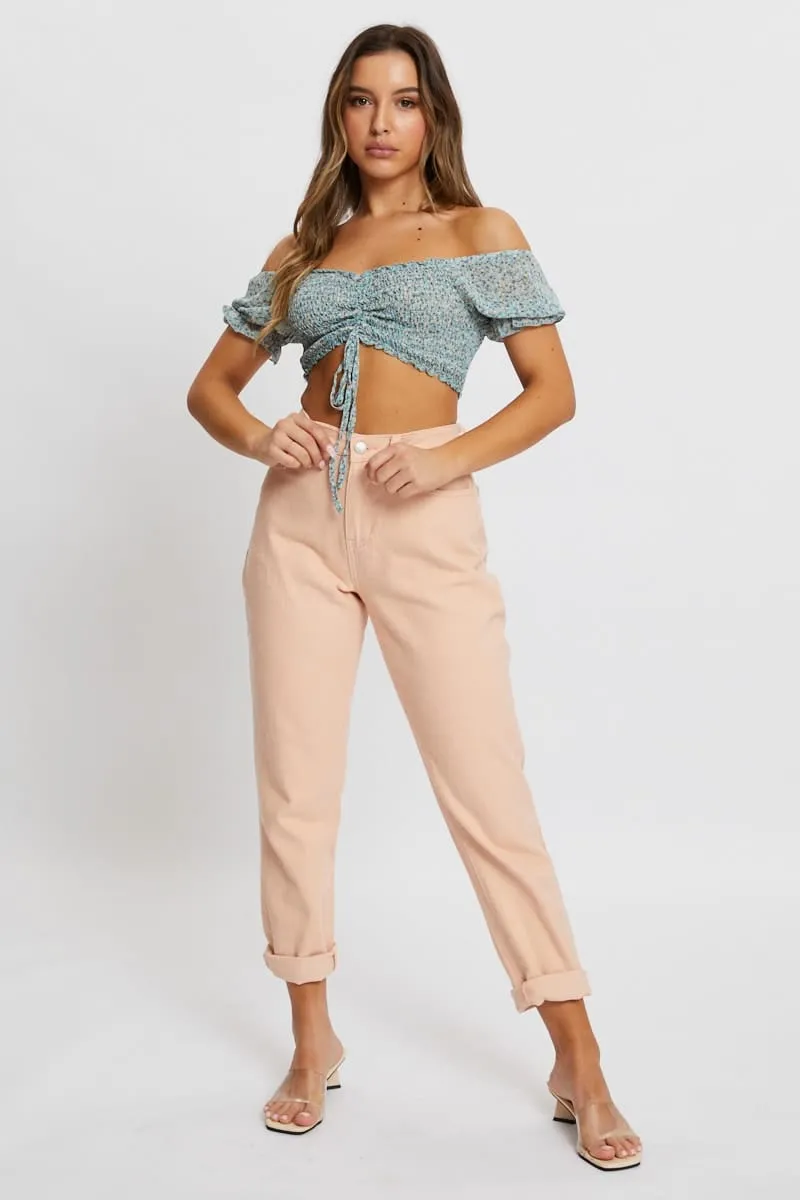 Print Rouching Crop Top sold by Ally Fashion product image thumbnail 5