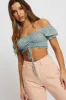 Print Rouching Crop Top sold by Ally Fashion