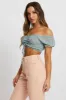 Print Rouching Crop Top sold by Ally Fashion