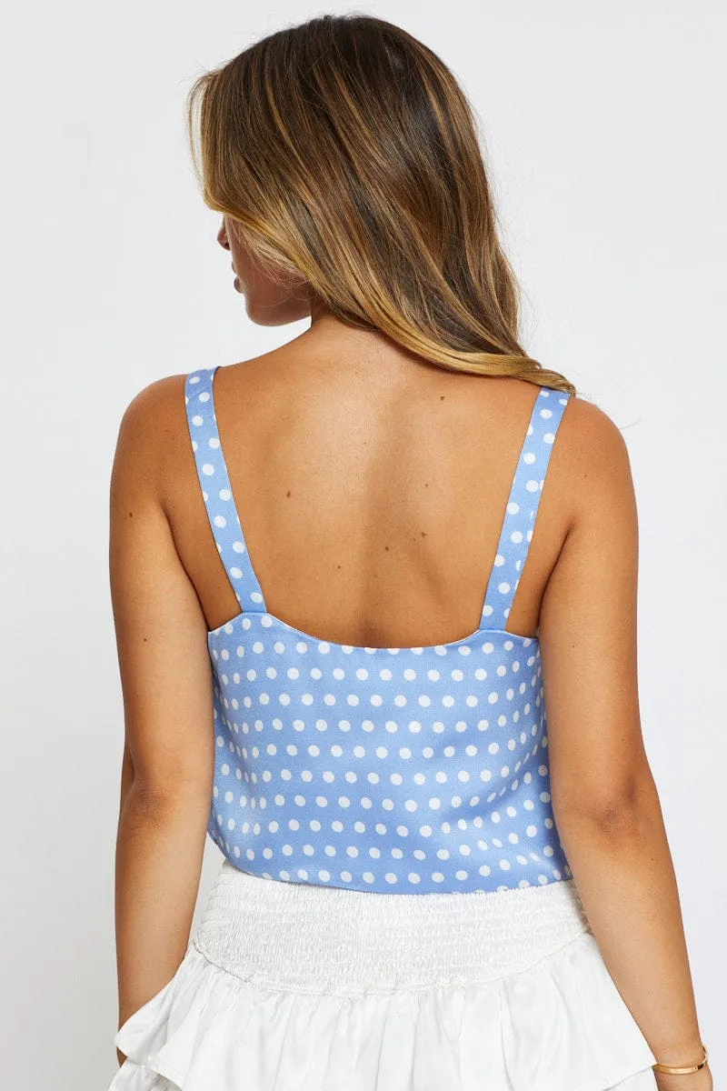 Polka Dot Singlet Top Square Neck Linen sold by Ally Fashion product image thumbnail 5