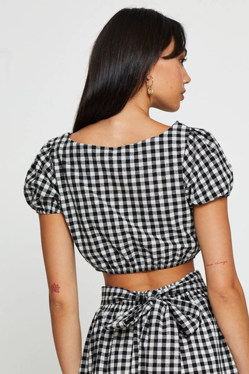 Check Crop Top Short Sleeve sold by Ally Fashion product image thumbnail 5