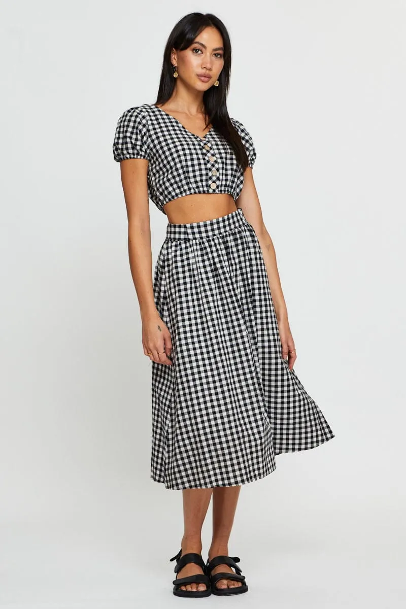 Check Crop Top Short Sleeve sold by Ally Fashion product image thumbnail 2