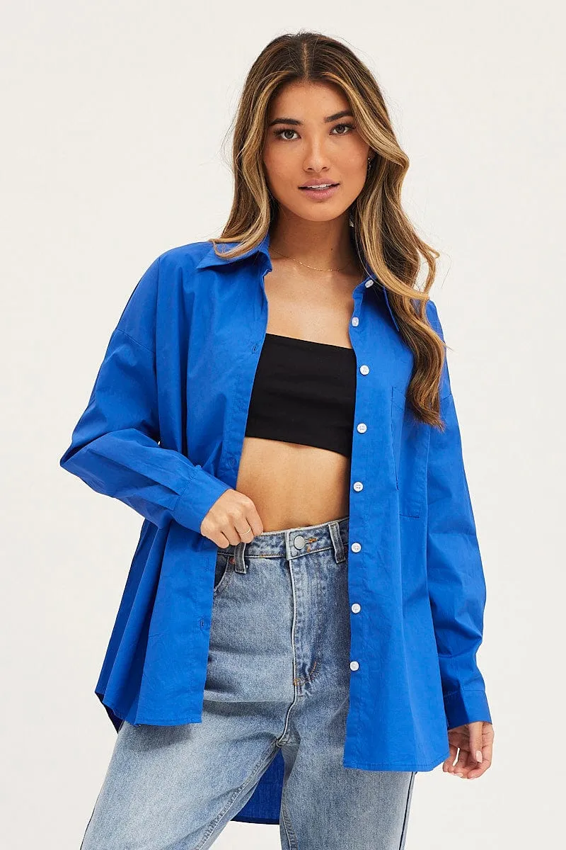 Navy Long Sleeve Shirt sold by Ally Fashion